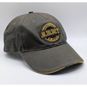 UNITED STATES Of America USA ARMY Adjustable Strap Back Hat Cap Gray & Yellow